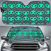 Alien Head Heart Pattern Print Design 03 Car Sun Shade-JORJUNE.COM