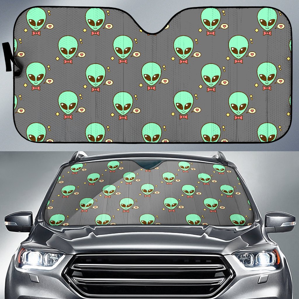 Alien Pattern Print Design 02 Car Sun Shade-JORJUNE.COM