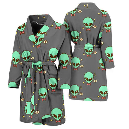 Alien Pattern Print Design 02 Men Bathrobe-JORJUNE.COM