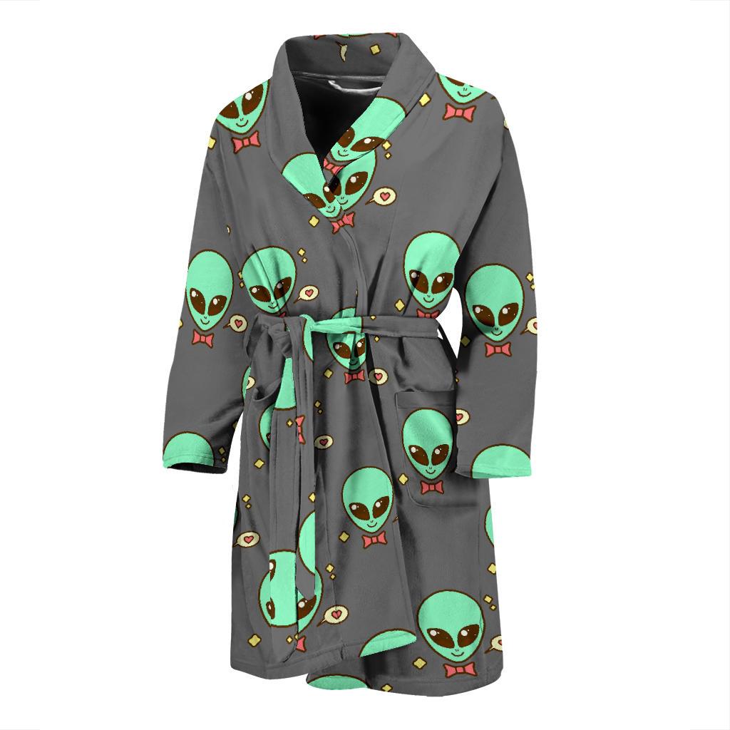 Alien Pattern Print Design 02 Men Bathrobe-JORJUNE.COM