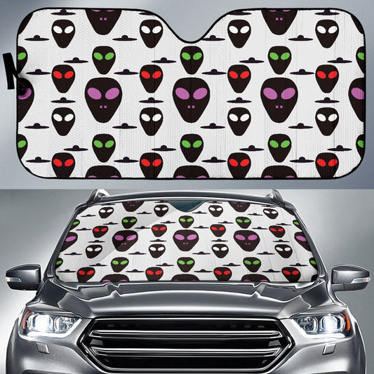 Alien Pattern Print Design 06 Car Sun Shade-JORJUNE.COM