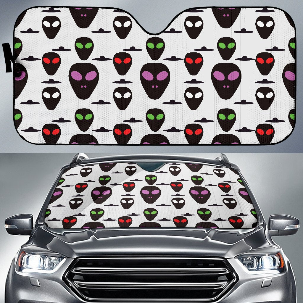 Alien Pattern Print Design 06 Car Sun Shade-JORJUNE.COM