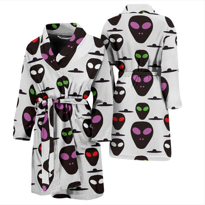 Alien Pattern Print Design 06 Men Bathrobe-JORJUNE.COM