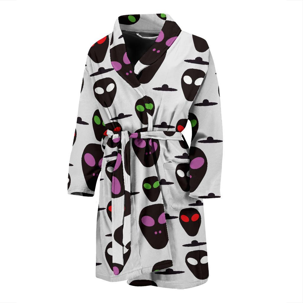 Alien Pattern Print Design 06 Men Bathrobe-JORJUNE.COM