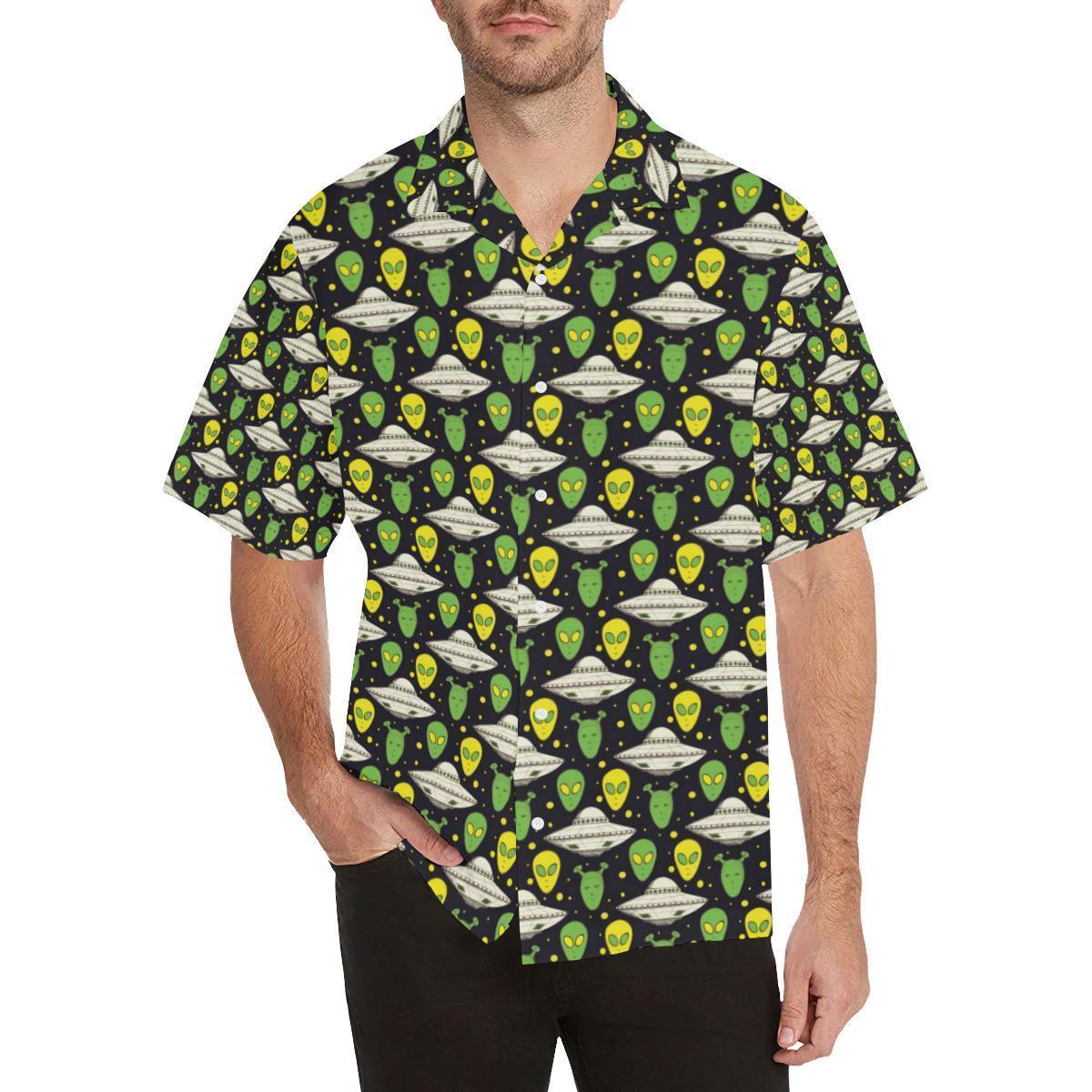 Alien UFO Pattern Hawaiian Shirt-JORJUNE.COM