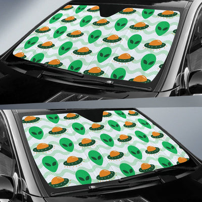 Alien UFO Pattern Print Design 04 Car Sun Shade-JORJUNE.COM