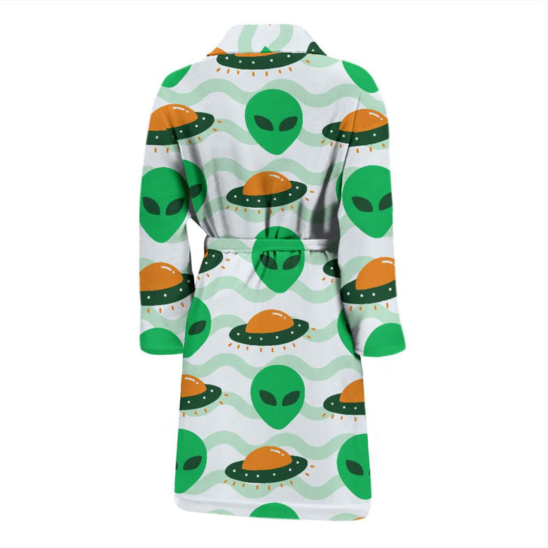 Alien UFO Pattern Print Design 04 Men Bathrobe-JORJUNE.COM