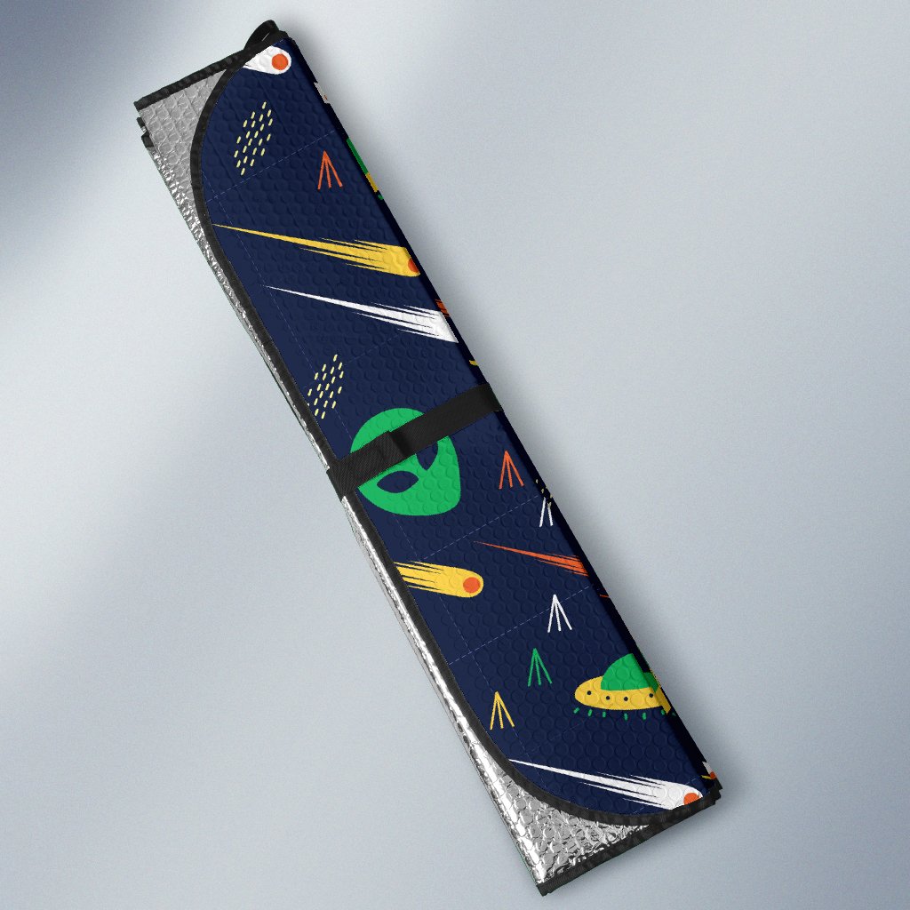 Alien UFO Pattern Print Design 05 Car Sun Shade-JORJUNE.COM