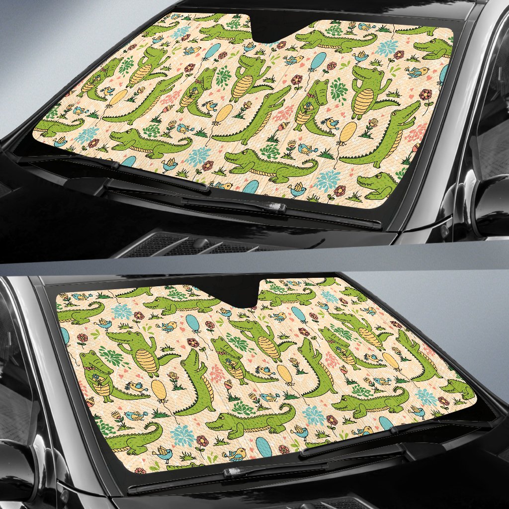 Alligator Pattern Print Design 01 Car Sun Shade-JORJUNE.COM