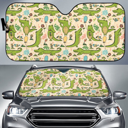 Alligator Pattern Print Design 01 Car Sun Shade-JORJUNE.COM
