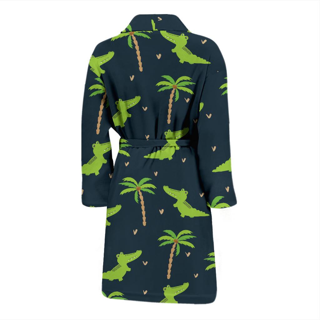 Alligator Pattern Print Design 02 Men Bathrobe-JORJUNE.COM
