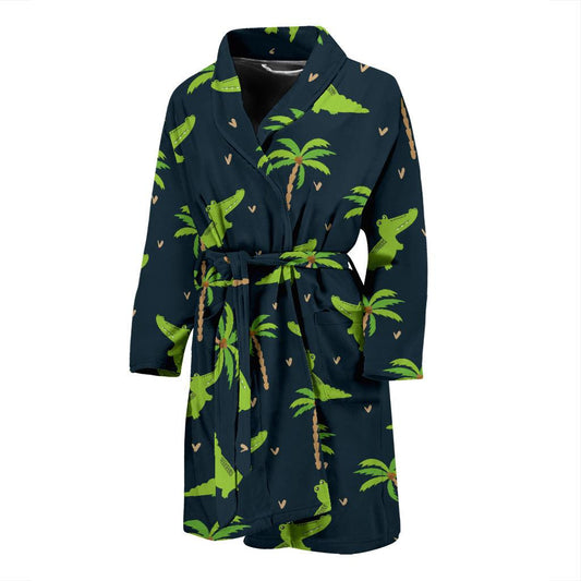 Alligator Pattern Print Design 02 Men Bathrobe-JORJUNE.COM