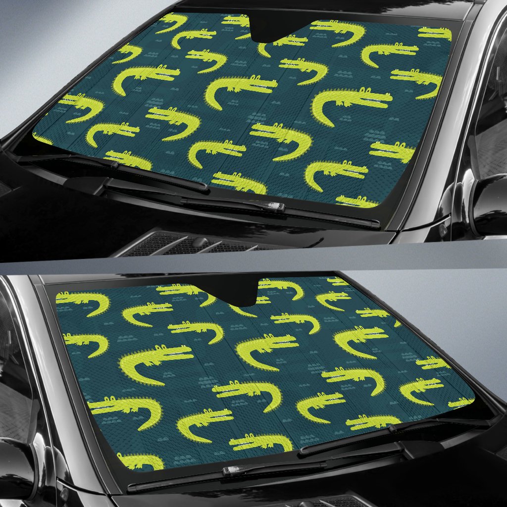 Alligator Pattern Print Design 03 Car Sun Shade-JORJUNE.COM