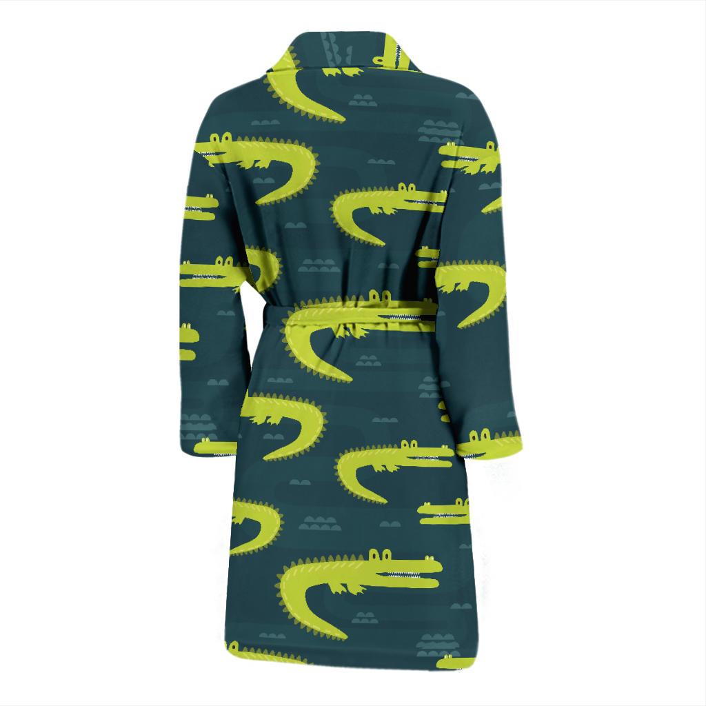 Alligator Pattern Print Design 03 Men Bathrobe-JORJUNE.COM