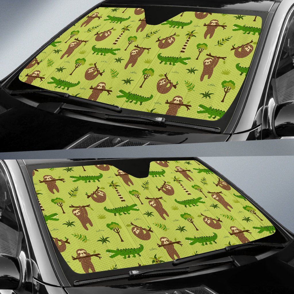 Alligator Pattern Print Design 04 Car Sun Shade-JORJUNE.COM