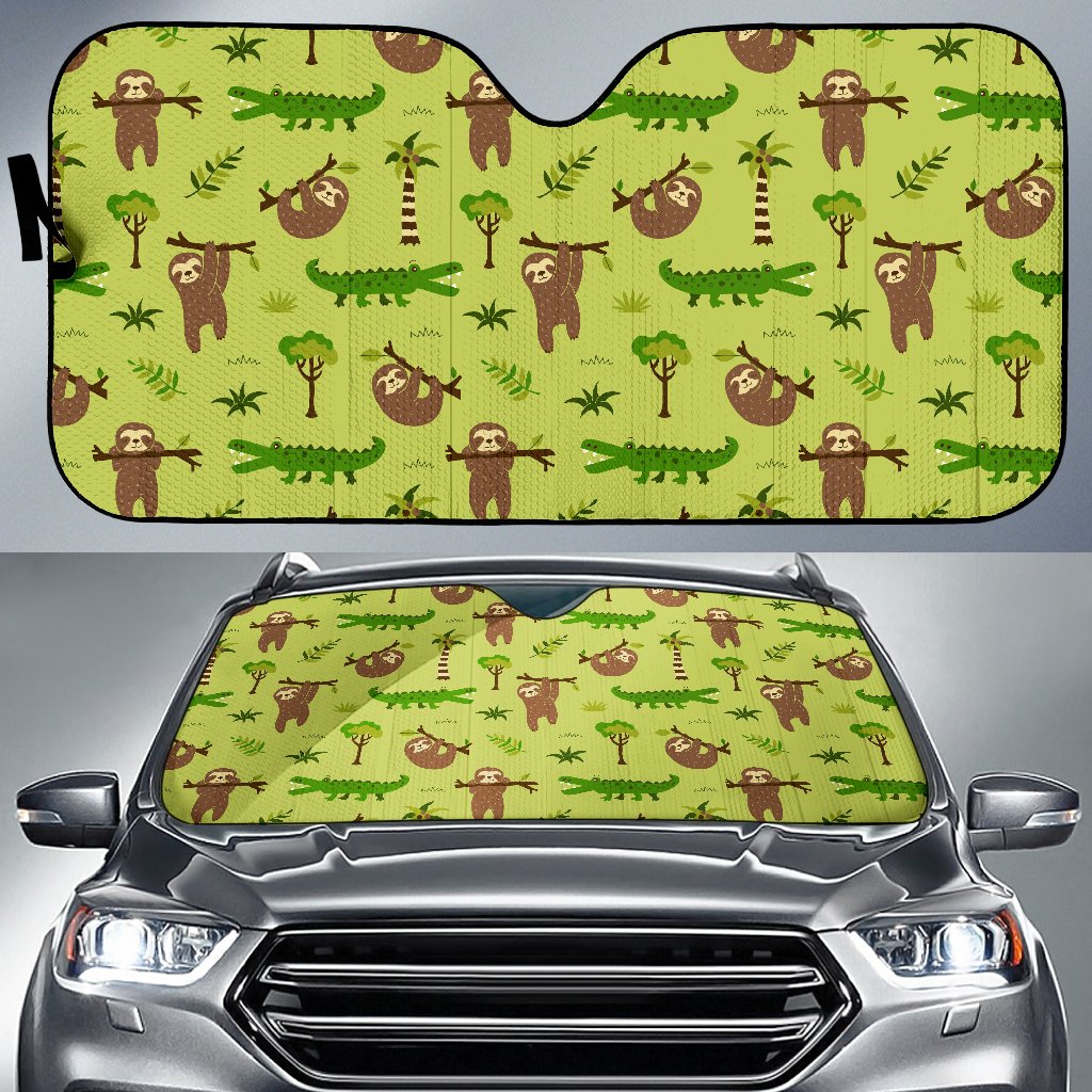 Alligator Pattern Print Design 04 Car Sun Shade-JORJUNE.COM