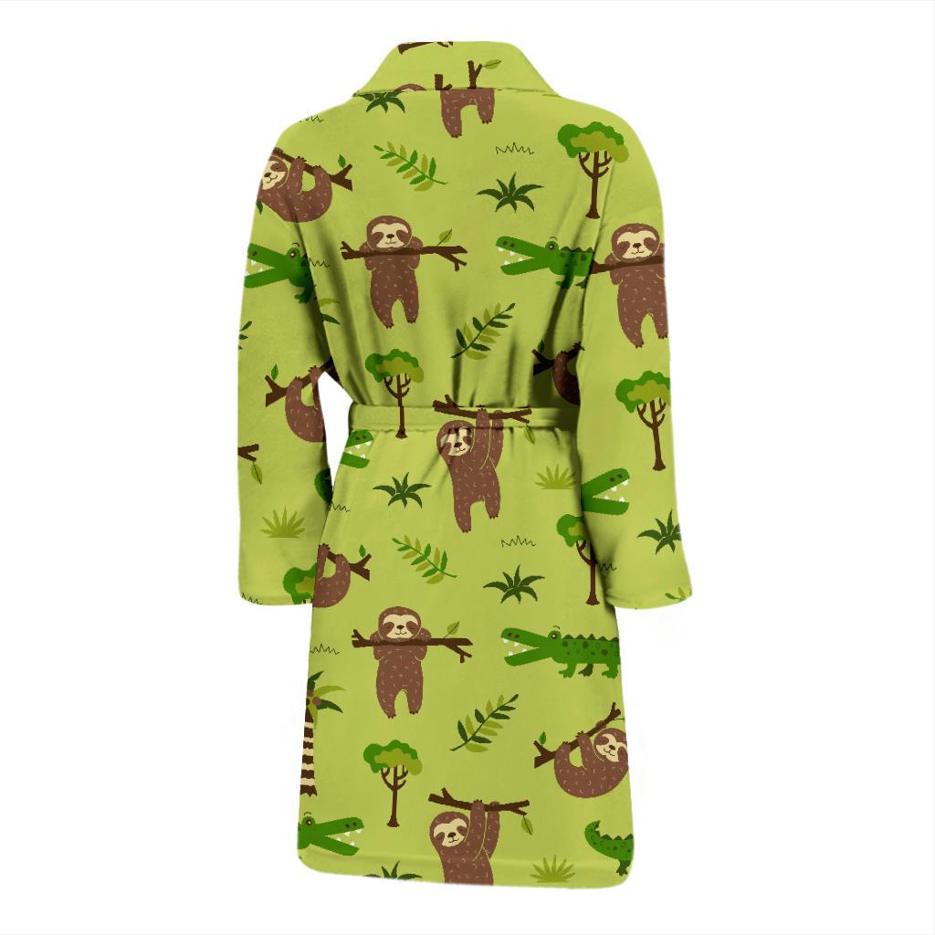 Alligator Pattern Print Design 04 Men Bathrobe-JORJUNE.COM