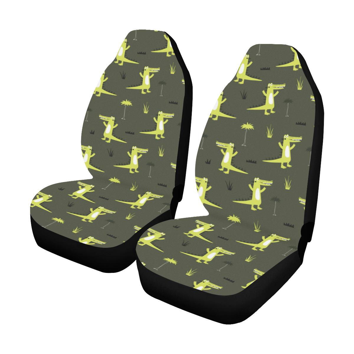 Alligator Pattern Print Design 05 Car Seat Covers (Set of 2)-JORJUNE.COM