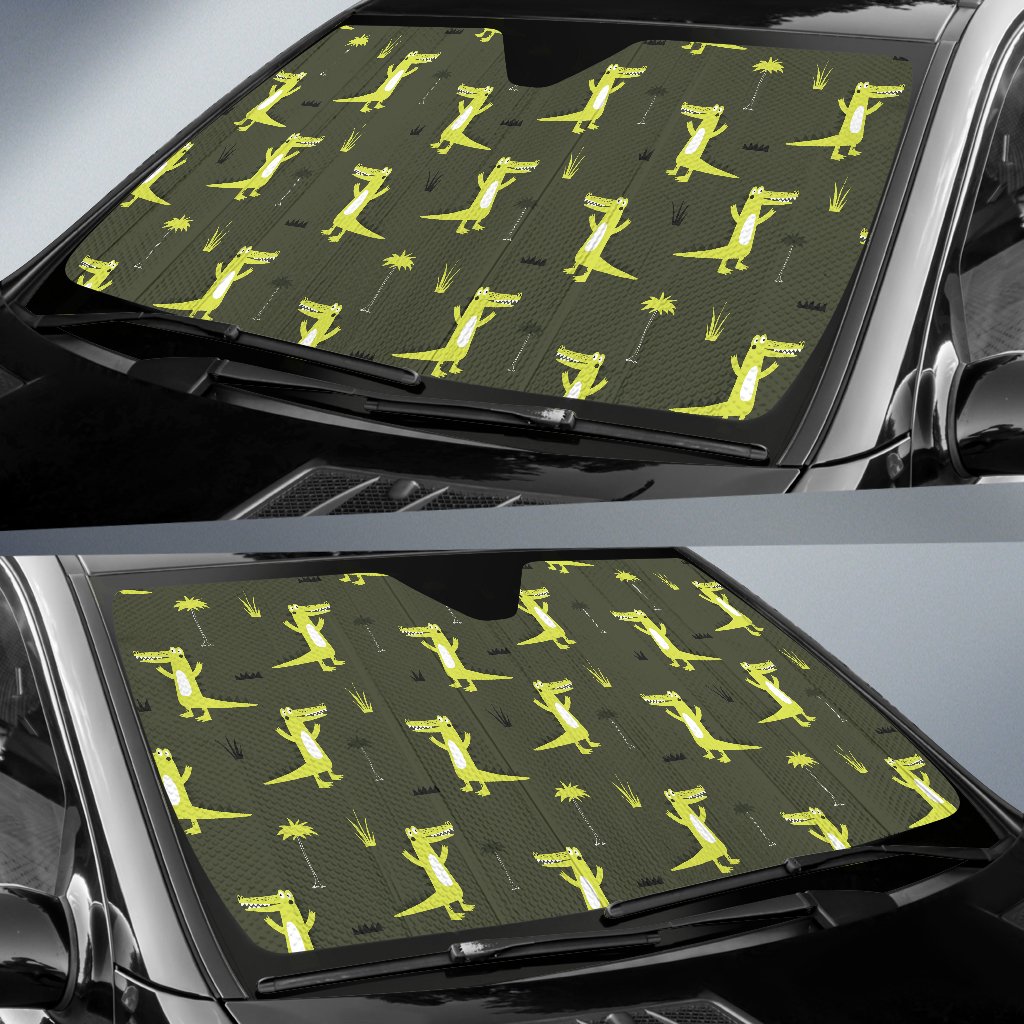 Alligator Pattern Print Design 05 Car Sun Shade-JORJUNE.COM