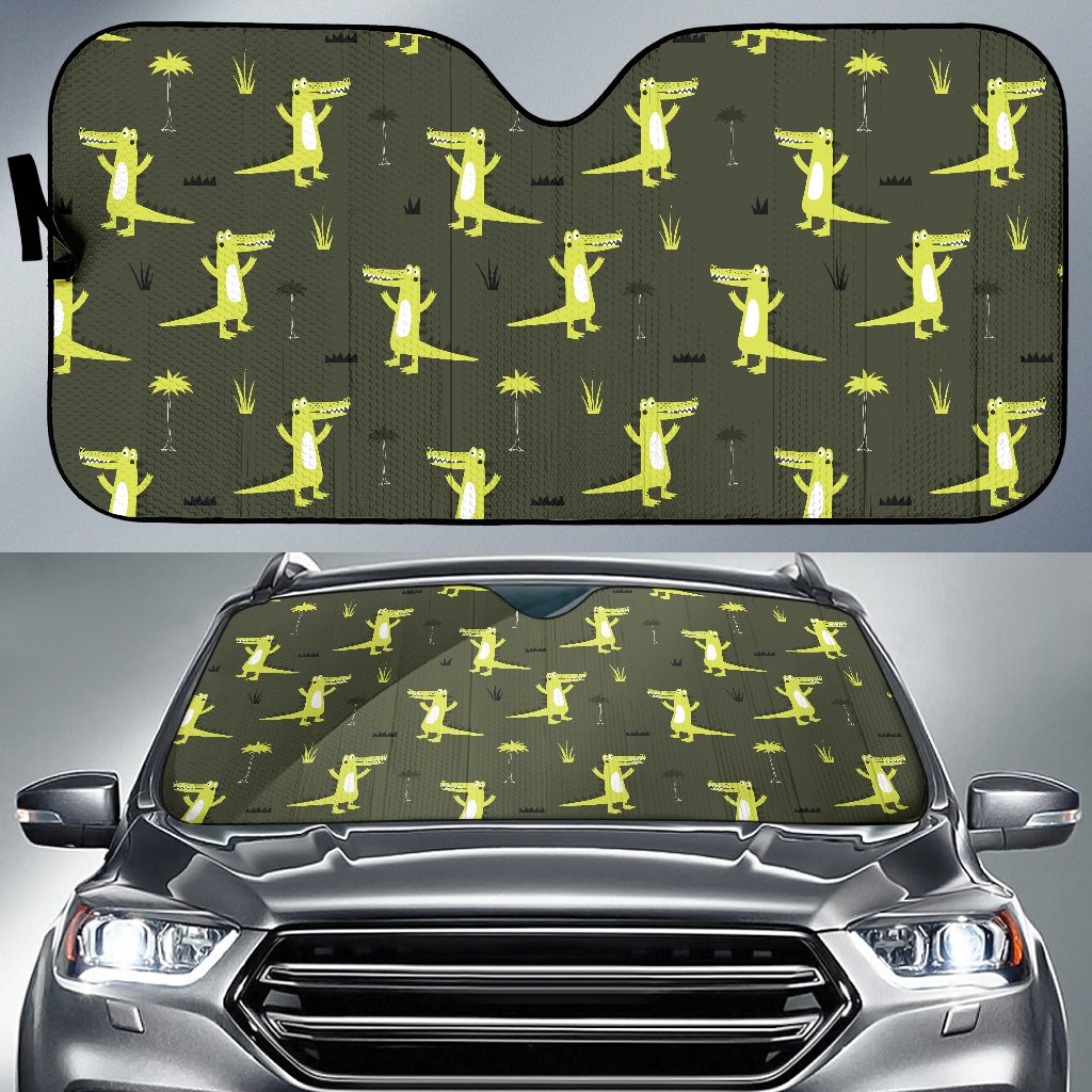 Alligator Pattern Print Design 05 Car Sun Shade-JORJUNE.COM