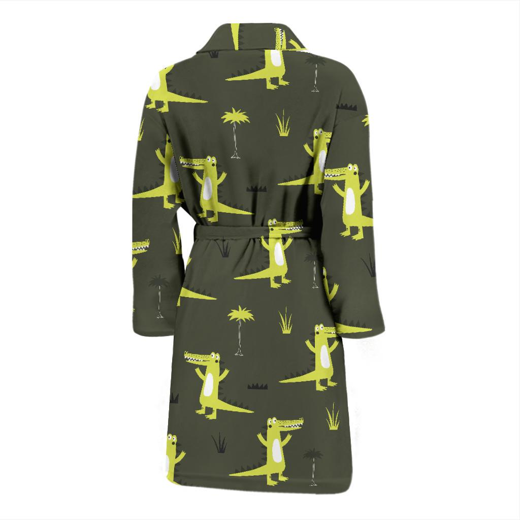 Alligator Pattern Print Design 05 Men Bathrobe-JORJUNE.COM
