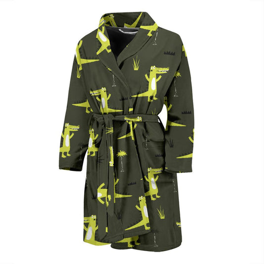 Alligator Pattern Print Design 05 Men Bathrobe-JORJUNE.COM