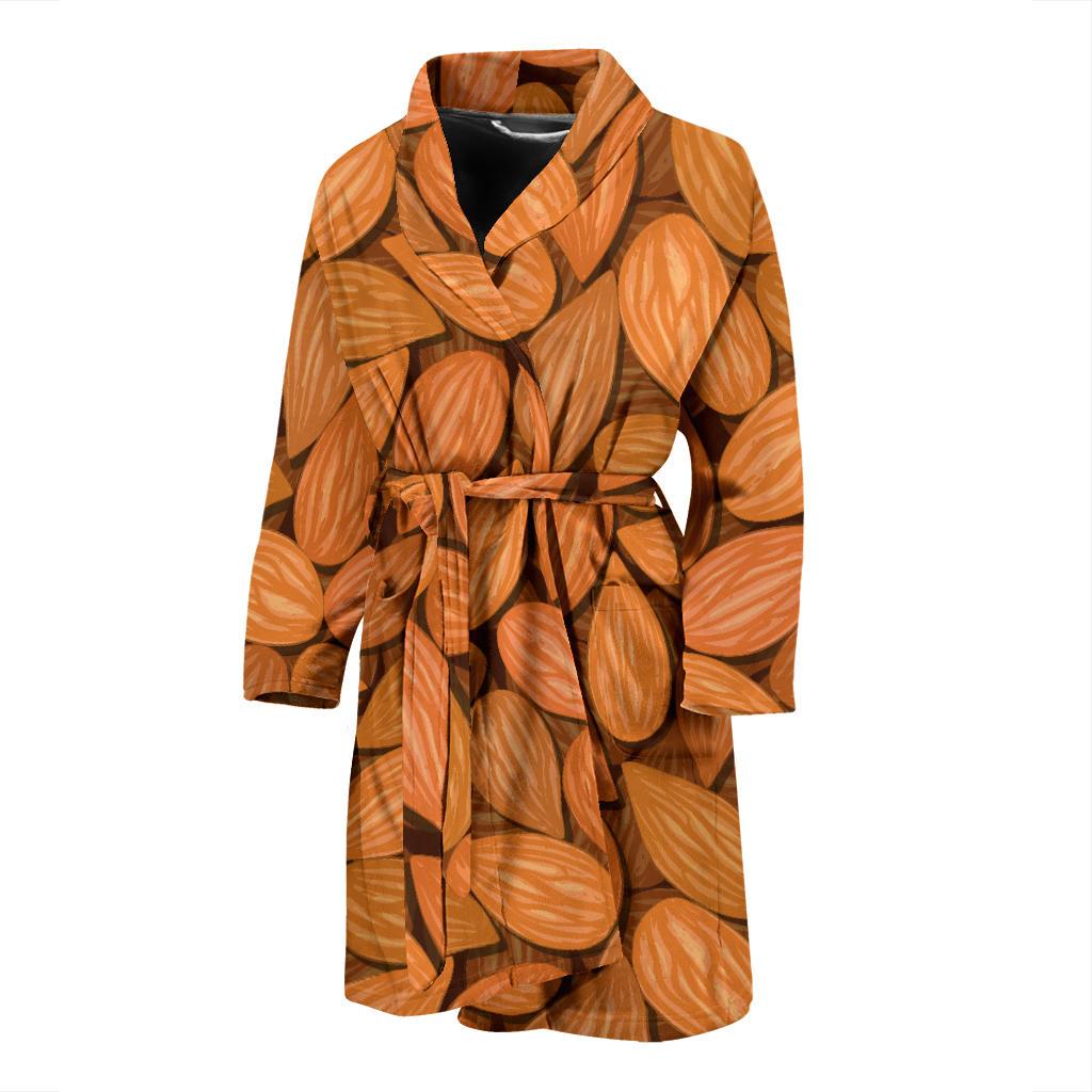 Almond Pattern Print Design 01 Men Bathrobe-JORJUNE.COM