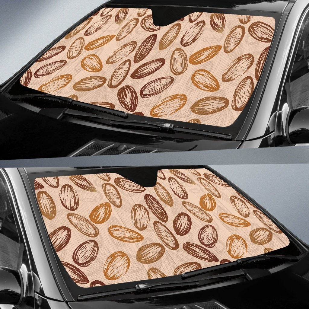 Almond Pattern Print Design 02 Car Sun Shade-JORJUNE.COM