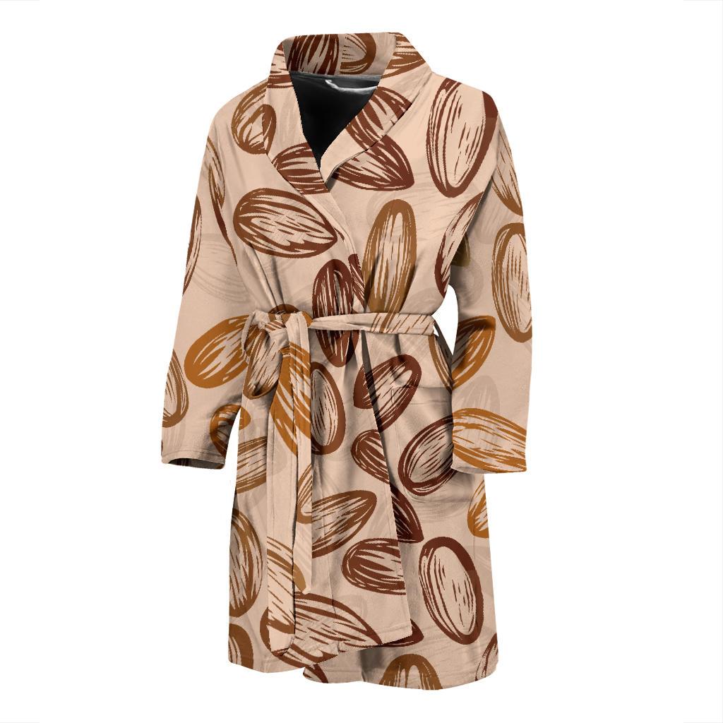 Almond Pattern Print Design 02 Men Bathrobe-JORJUNE.COM