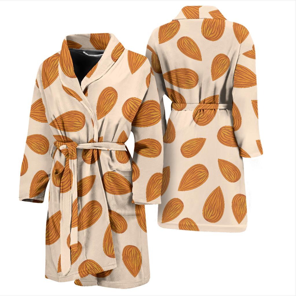 Almond Pattern Print Design 03 Men Bathrobe-JORJUNE.COM