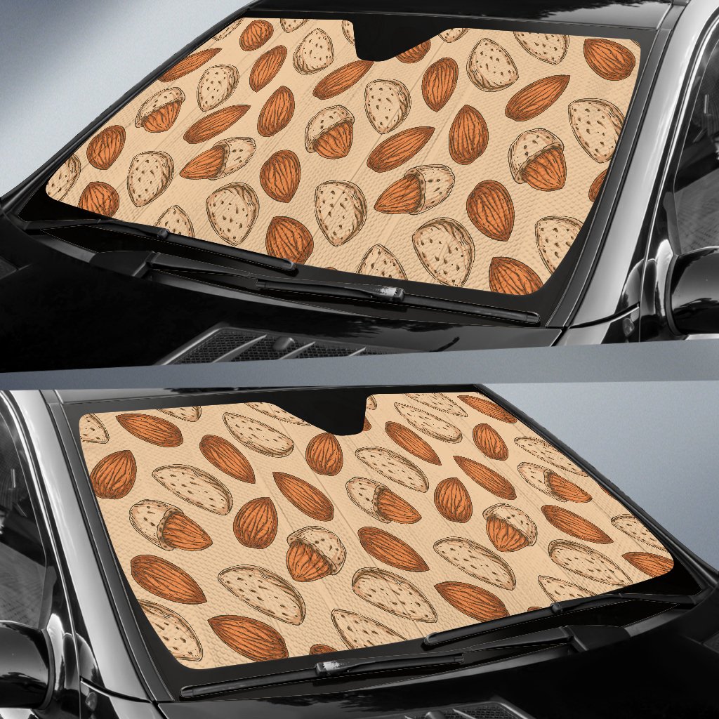 Almond Pattern Print Design 04 Car Sun Shade-JORJUNE.COM