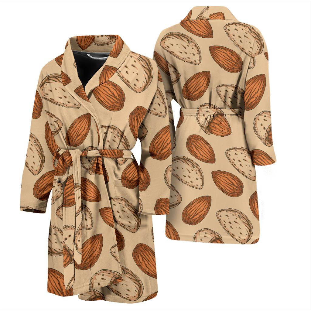 Almond Pattern Print Design 04 Men Bathrobe-JORJUNE.COM