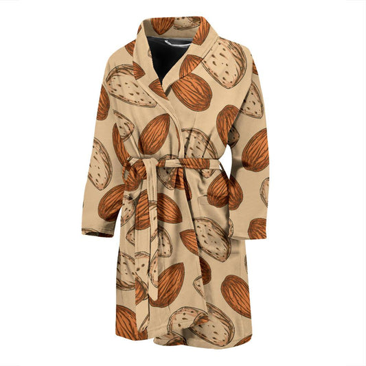 Almond Pattern Print Design 04 Men Bathrobe-JORJUNE.COM