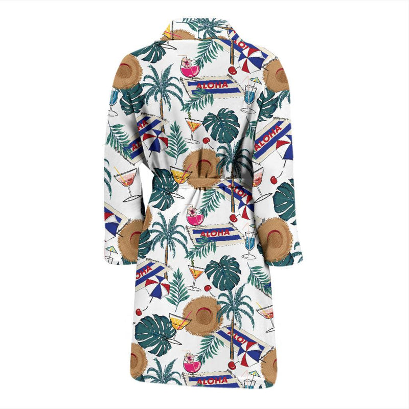 Aloha Hawaii Beach Pattern Print Design 04 Men Bathrobe-JORJUNE.COM