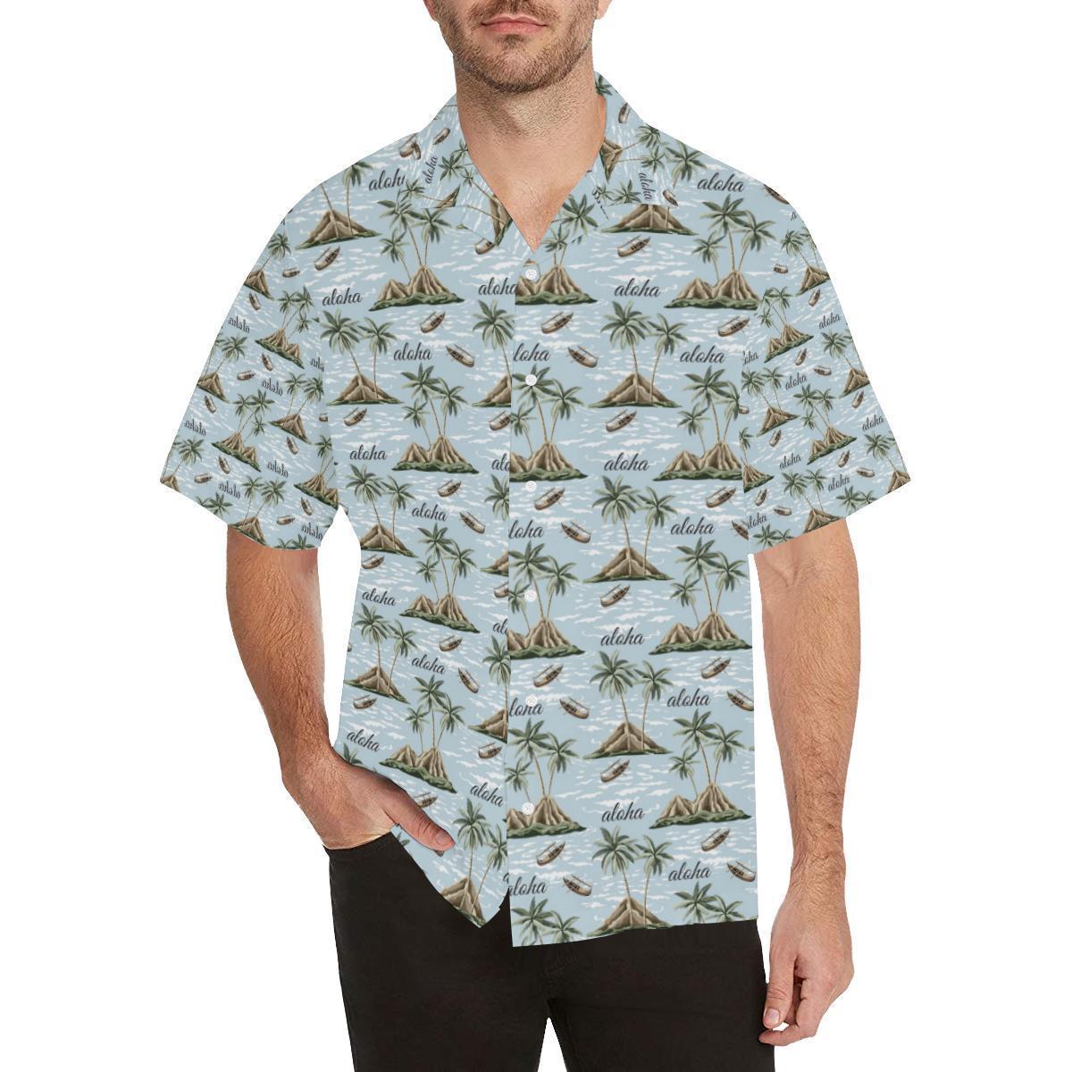 Aloha Hawaii island Design Themed Print Hawaiian Shirt-JORJUNE.COM