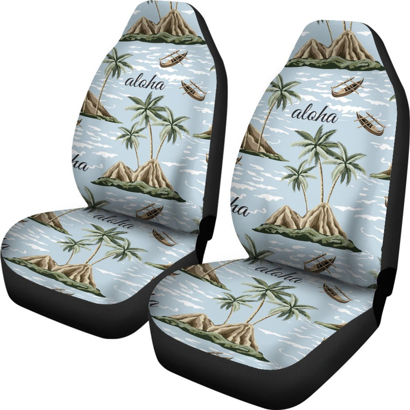 Aloha Hawaii Island Design Themed Print Universal Fit Car Seat Covers