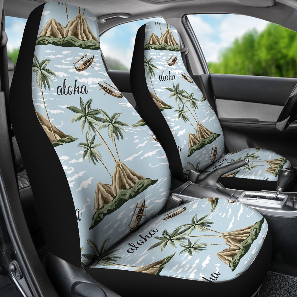 Aloha Hawaii Island Design Themed Print Universal Fit Car Seat Covers