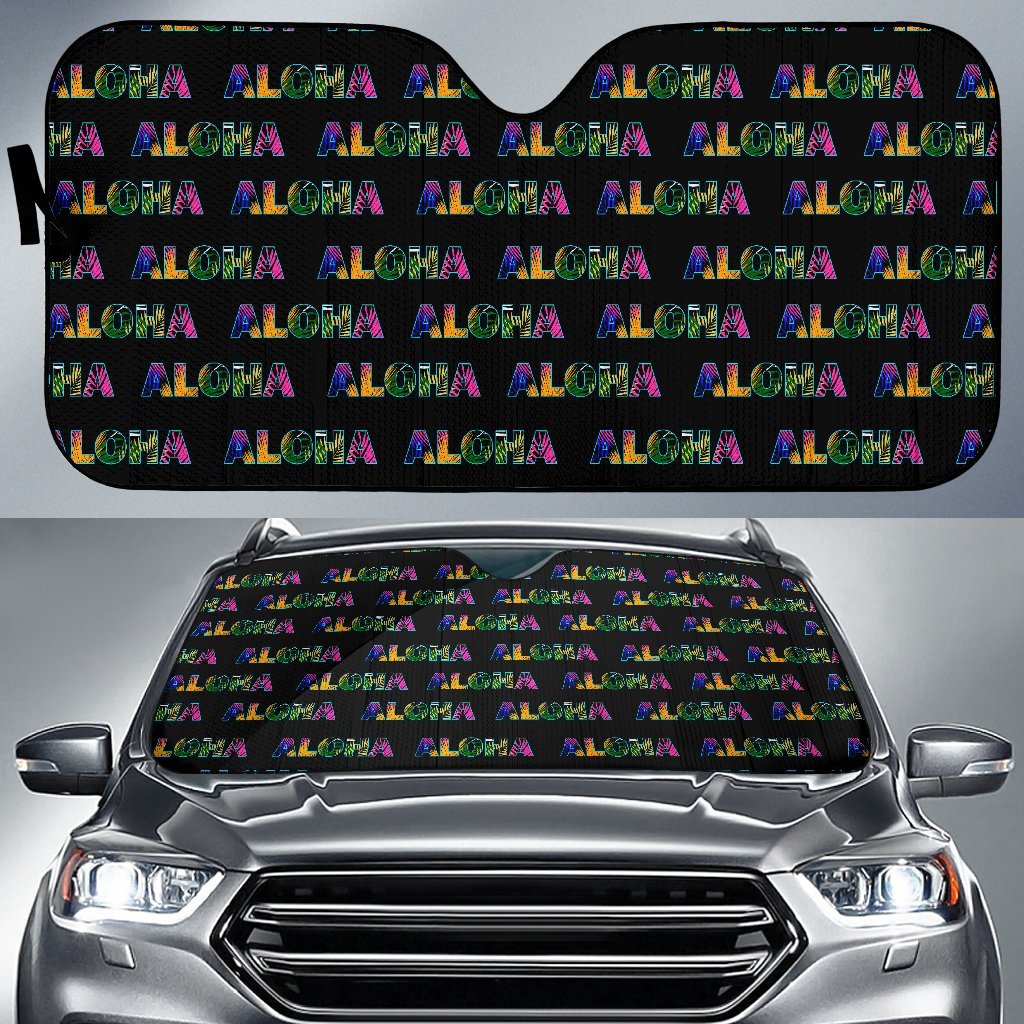 Aloha Hawaii Neon Car Sun Shade-JorJune