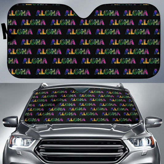 Aloha Hawaii Neon Car Sun Shade-JorJune