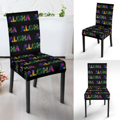 Aloha Hawaii Neon Dining Chair Slipcover-JORJUNE.COM