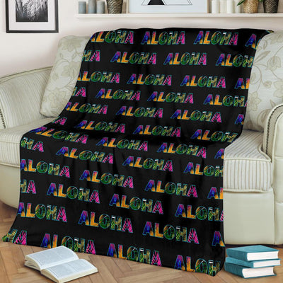 Aloha Hawaii Neon Fleece Blanket