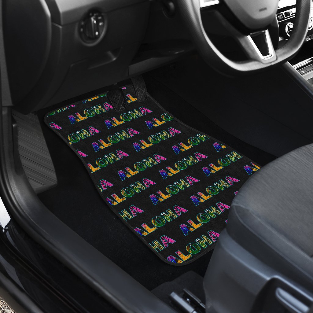 Aloha Hawaii Neon Front and Back Car Floor Mats