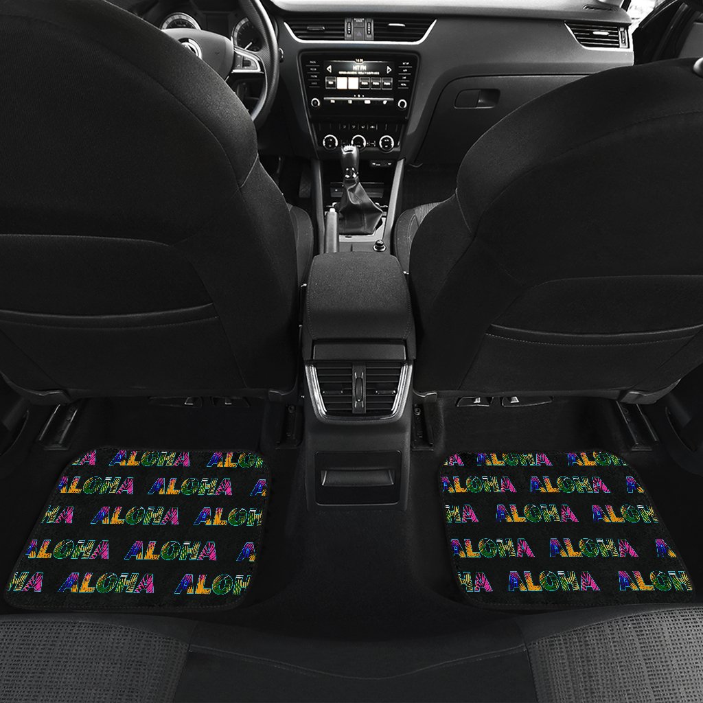 Aloha Hawaii Neon Front and Back Car Floor Mats