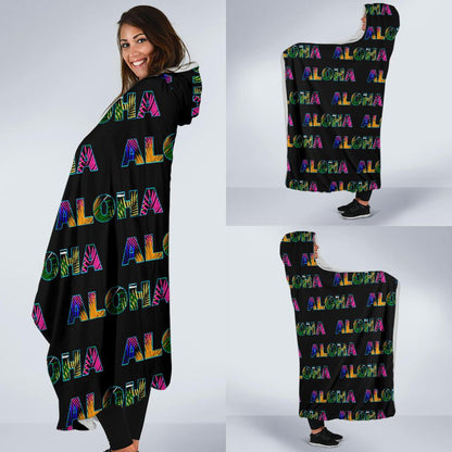 Aloha Hawaii Neon Hooded Blanket-JORJUNE.COM