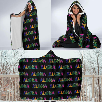 Aloha Hawaii Neon Hooded Blanket-JORJUNE.COM