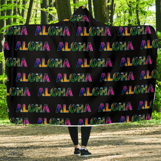 Aloha Hawaii Neon Hooded Blanket-JORJUNE.COM