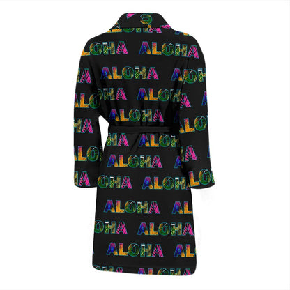 Aloha Hawaii Neon Men Bath Robe