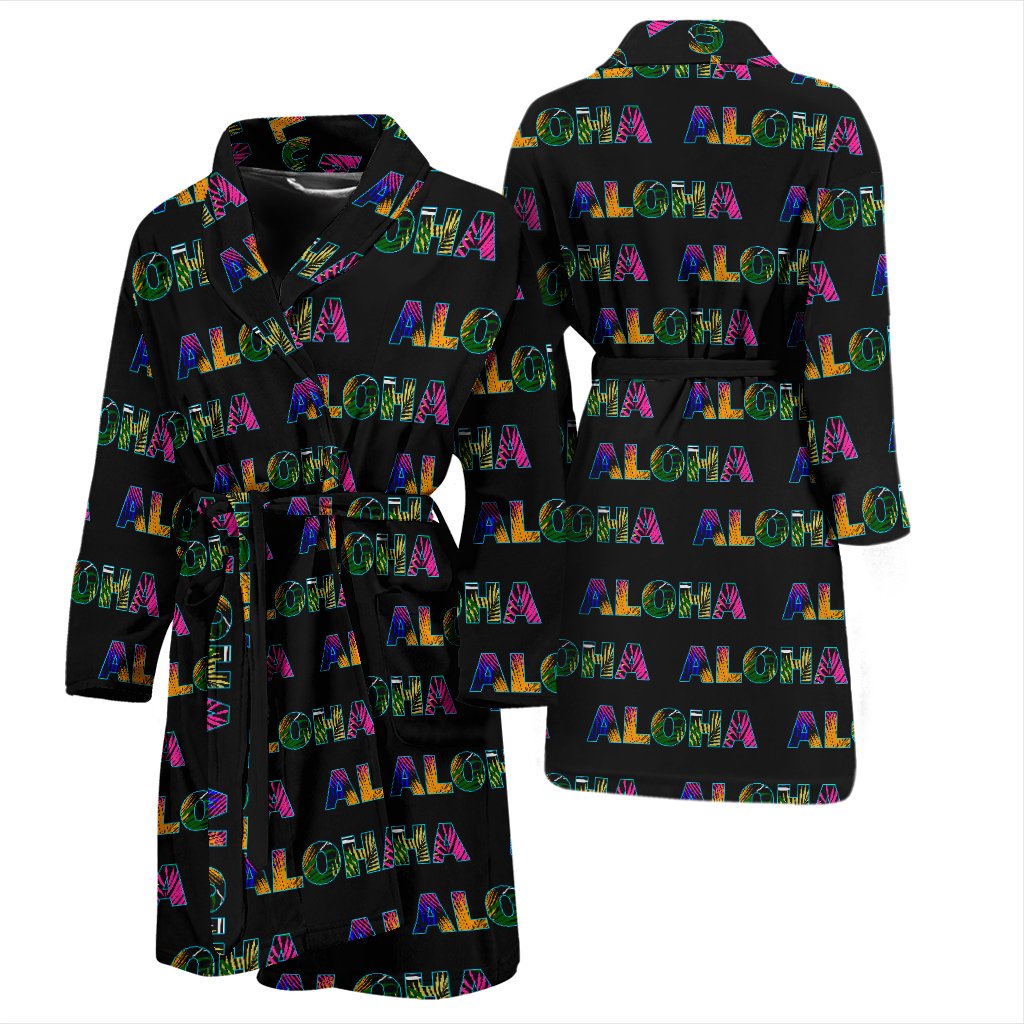 Aloha Hawaii Neon Men Bath Robe