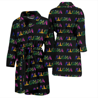 Aloha Hawaii Neon Men Bath Robe