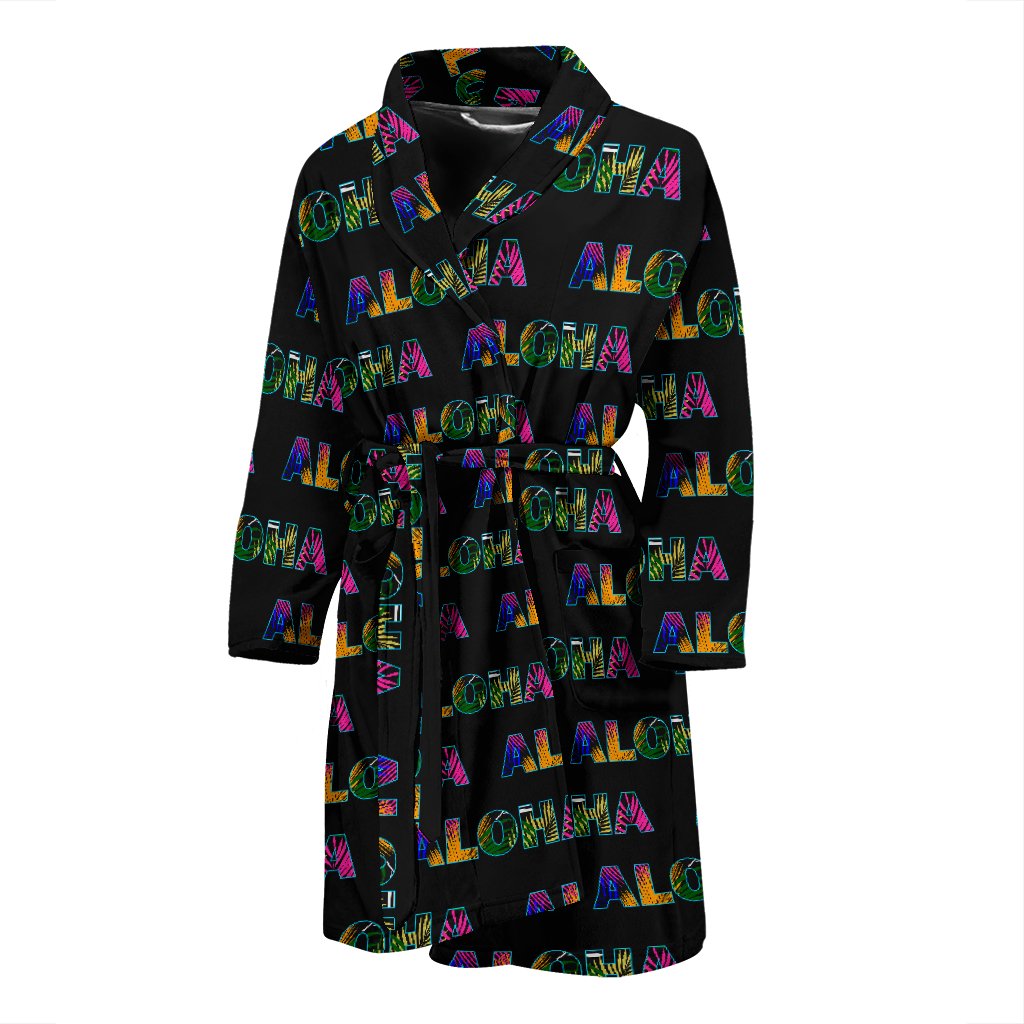Aloha Hawaii Neon Men Bath Robe